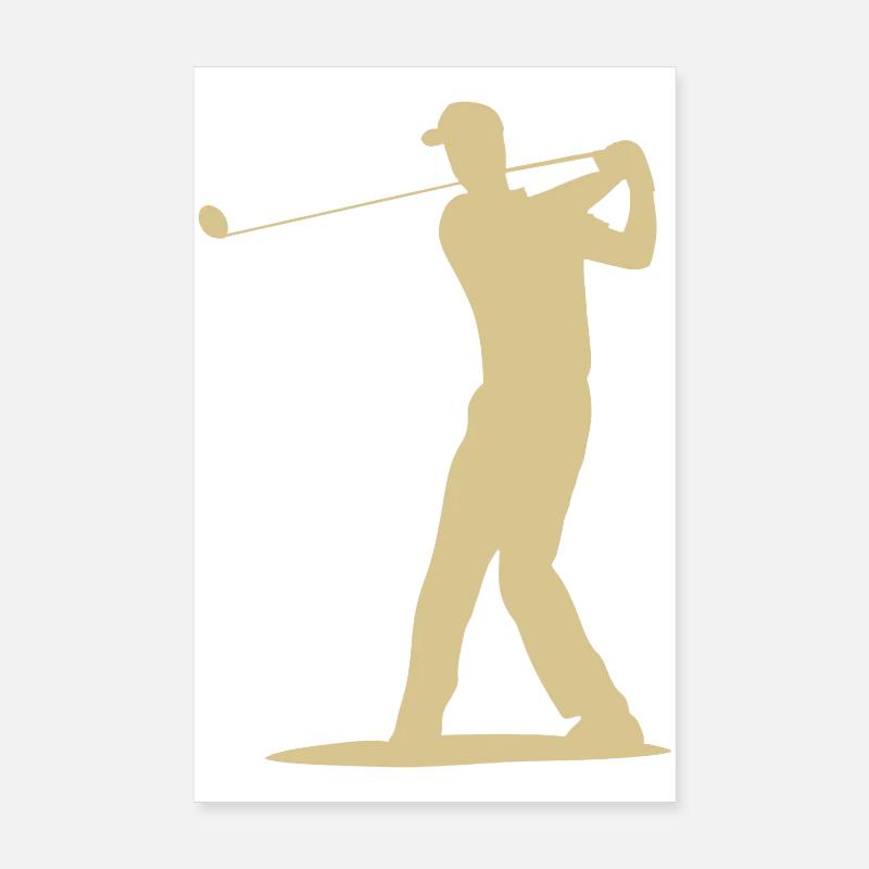 Golfer Tee Silhouette - Design pour hommes Poster 20 x 30 cm