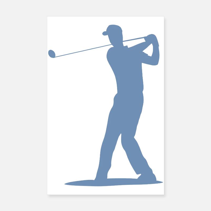 Golfer Abschlag Silhouette - Herren Design Poster 20x30 cm