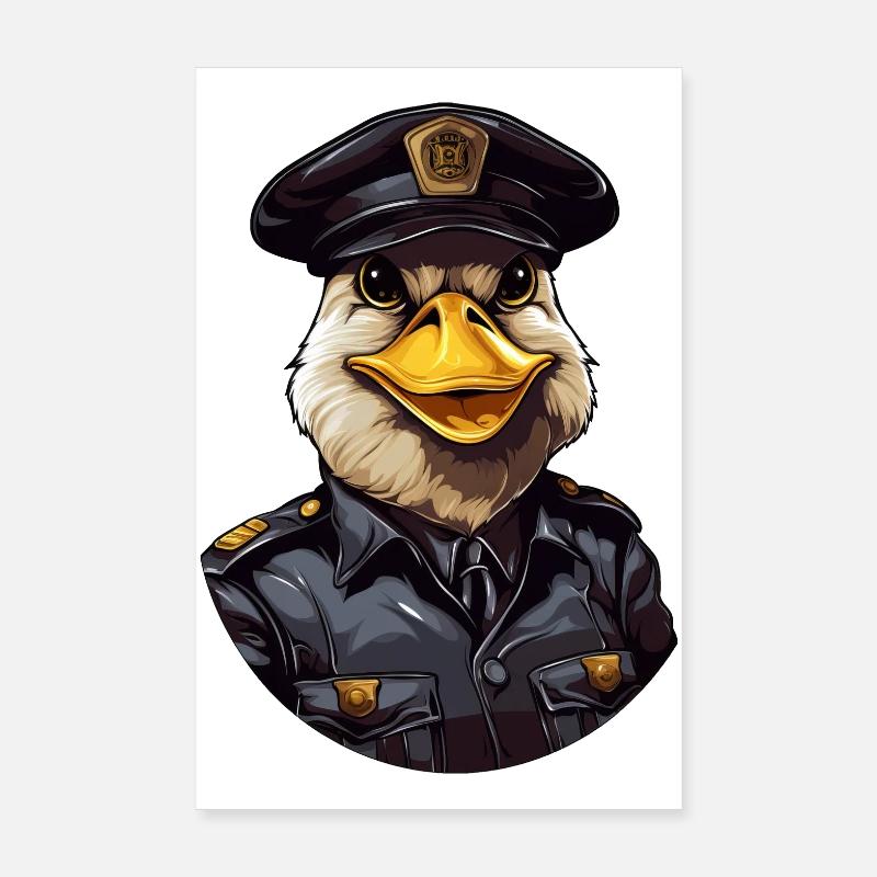 Canard policier Poster 20 x 30 cm