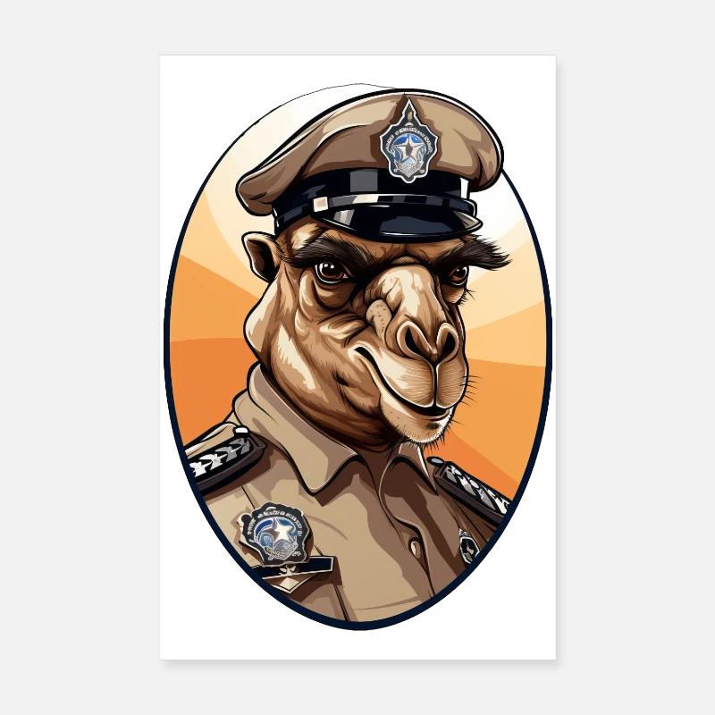 Kamel Polizei Poster 20x30 cm