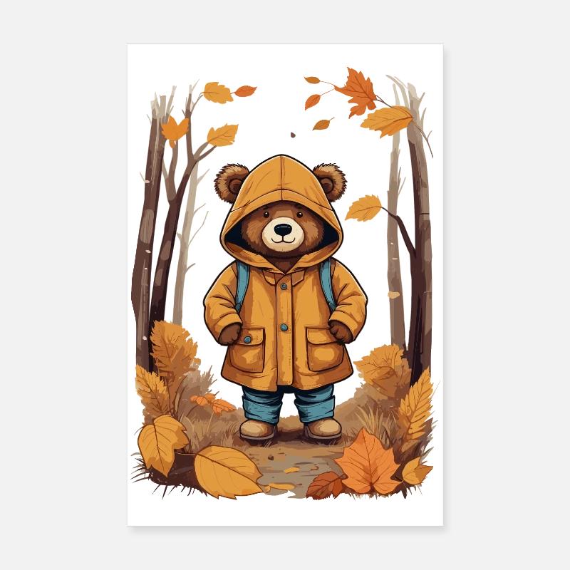 Ours mignon dans la forêt Poster 20 x 30 cm