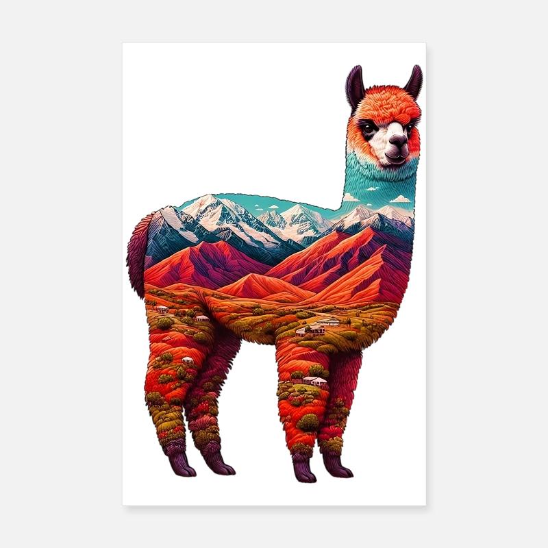 Alpaca Poster 8" x 12" (20x30 cm)