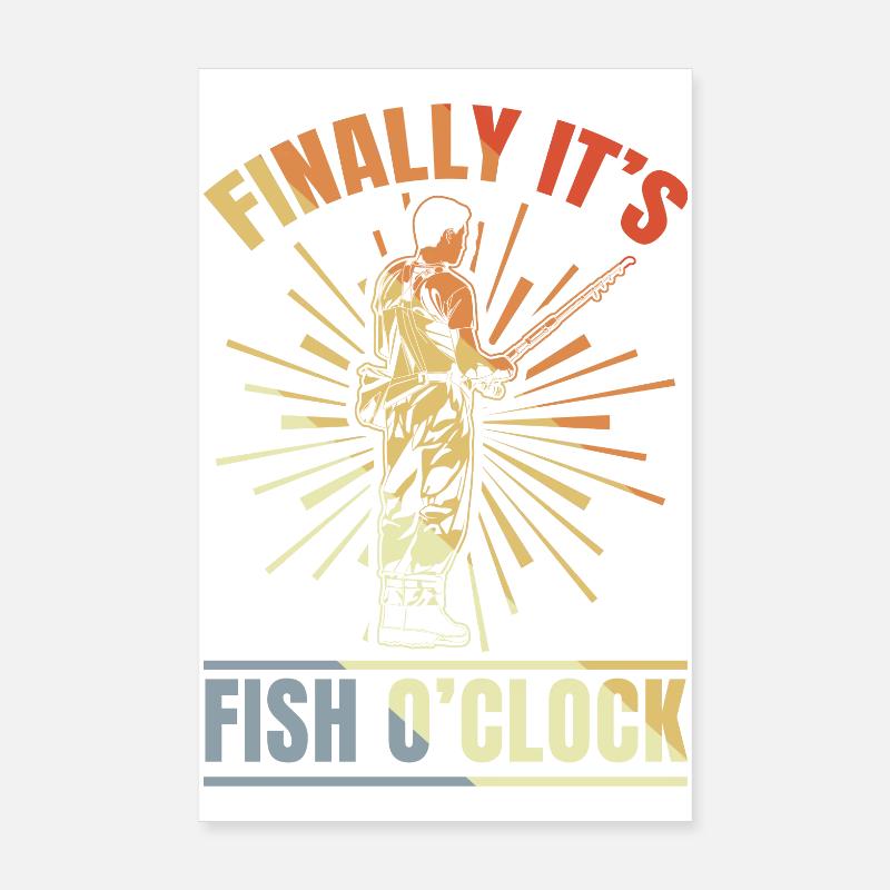 Finally It's Fish Clock Poster 8" x 12" (20x30 cm)