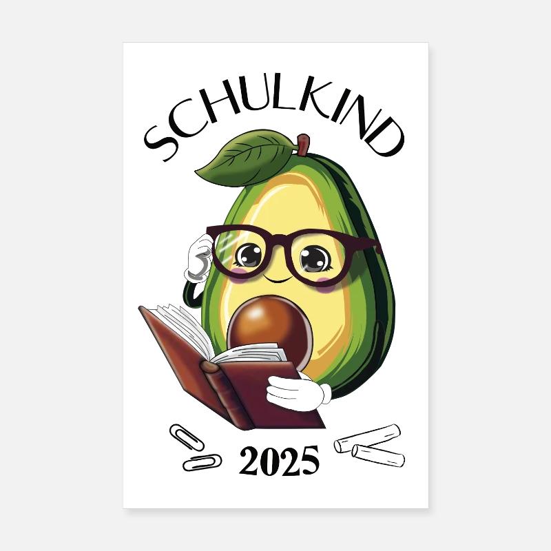 Schulkind 2025 – Avocado Einschulung Poster 20x30 cm