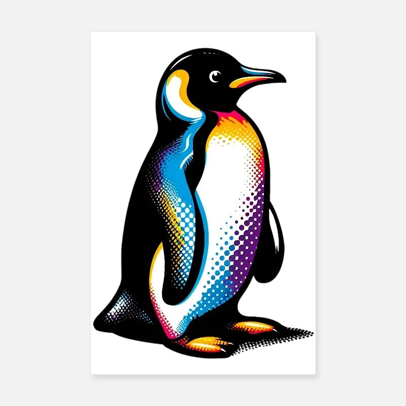 Pinguin - Poster 20x30 cm - Weiß