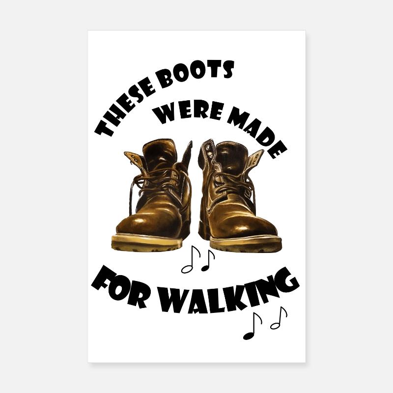 Rough leather boots Vintage Look boots for walking Poster 8" x 12" (20x30 cm)
