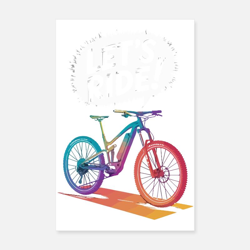 Conception vibrante de balade en VTT Poster 20 x 30 cm
