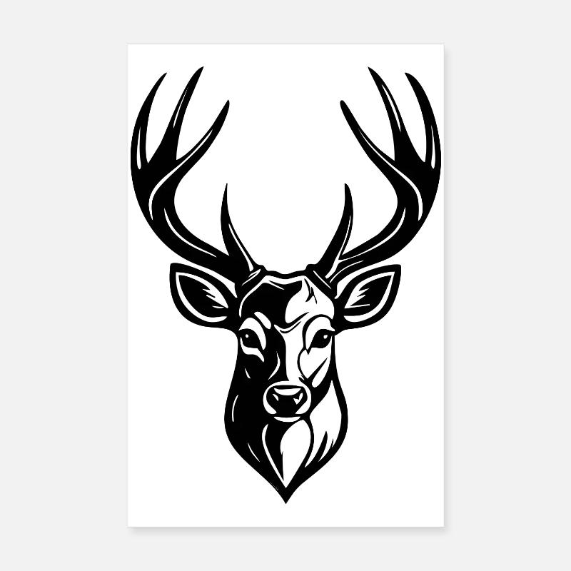 TÊTE DE CERF Poster 20 x 30 cm