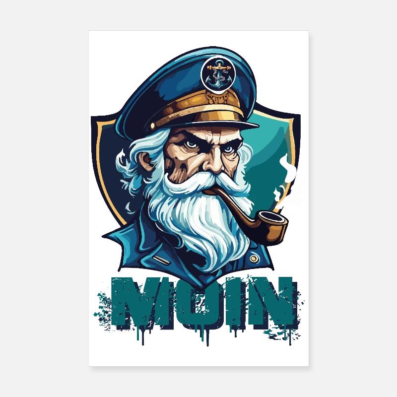 MOIN - Capitaine sinistre avec sifflet Poster 20 x 30 cm