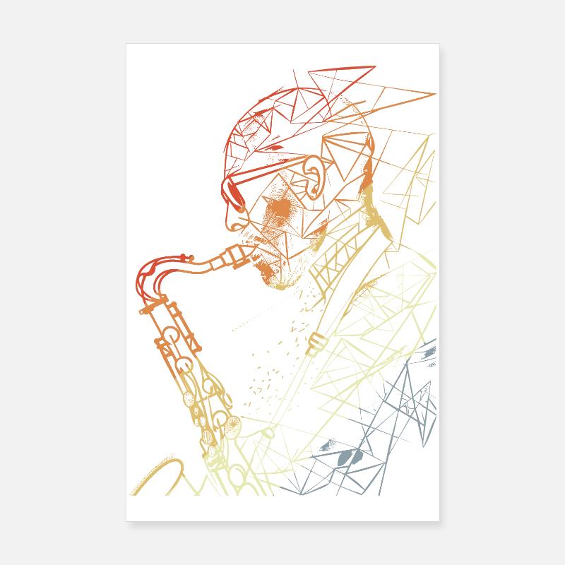 Saxophoniste Rétro Poster 20 x 30 cm
