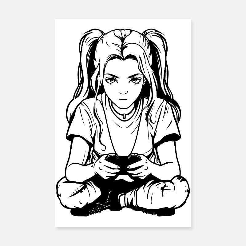 Gamer Mädchen Poster 20x30 cm