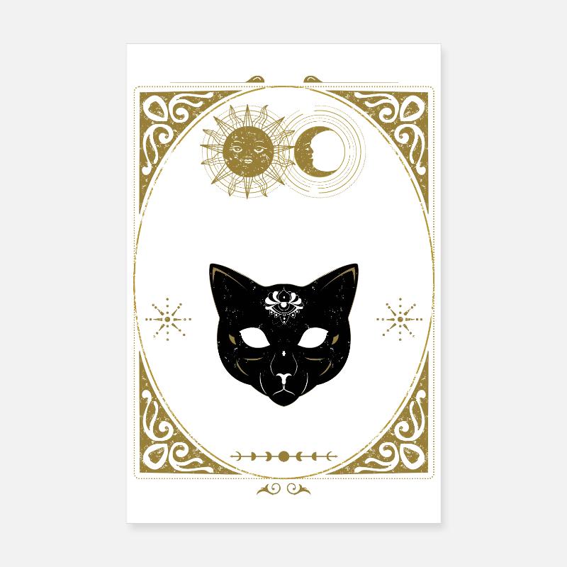 Diseuse de bonne aventure chat noir Poster 20 x 30 cm