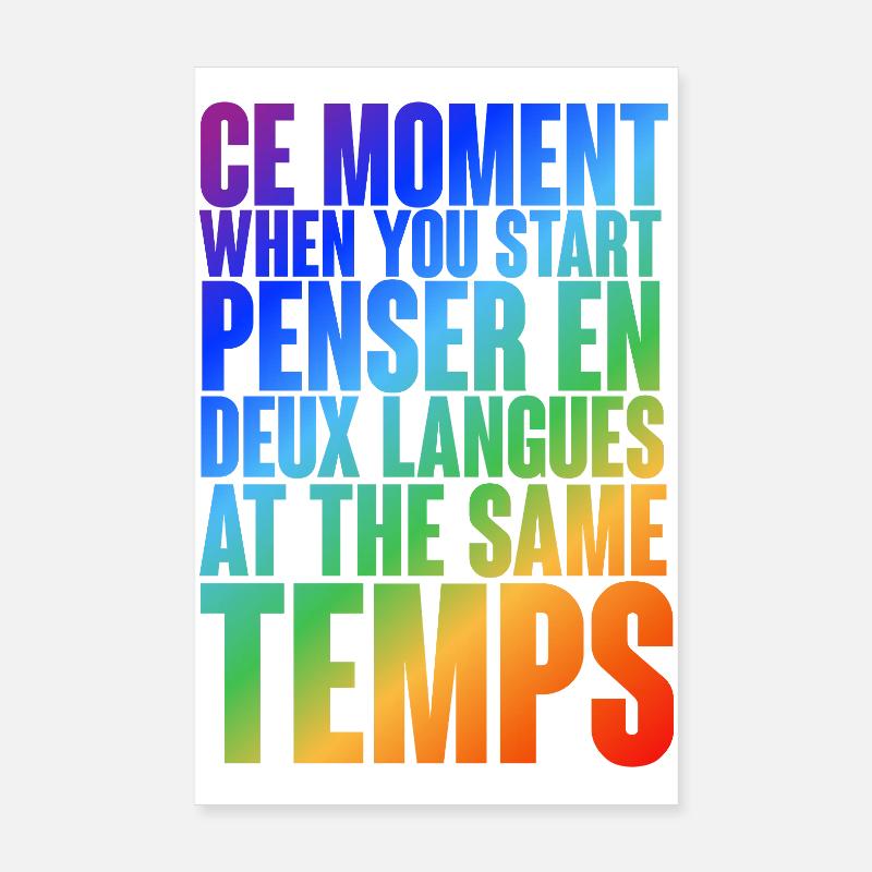 Motif de pensée multilingue en dégradé de couleurs Poster 20 x 30 cm