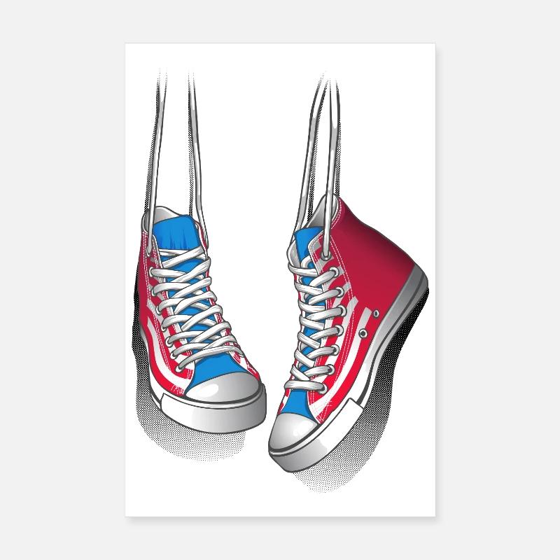 Turnschuhe und Schnürsenkel Poster 20x30 cm