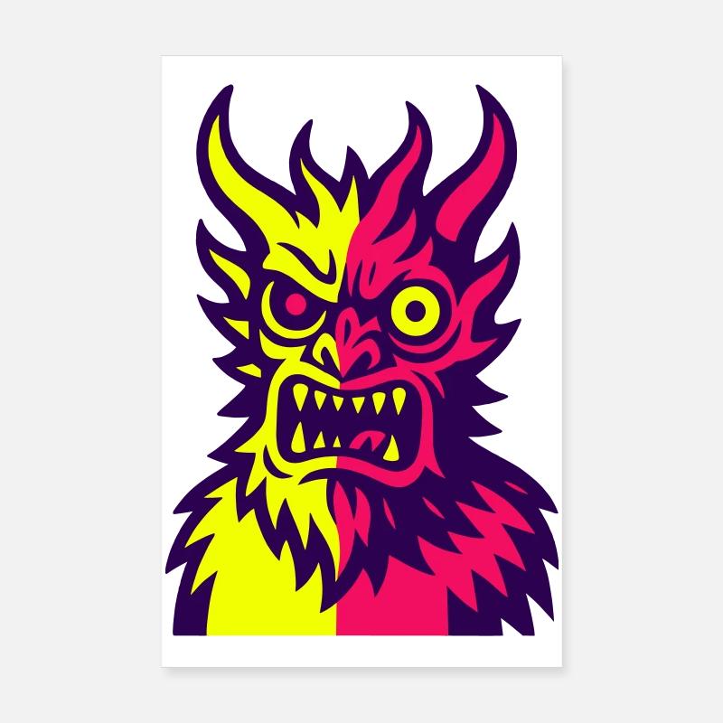 Pop Art Devil's Monster Poster 8" x 12" (20x30 cm)