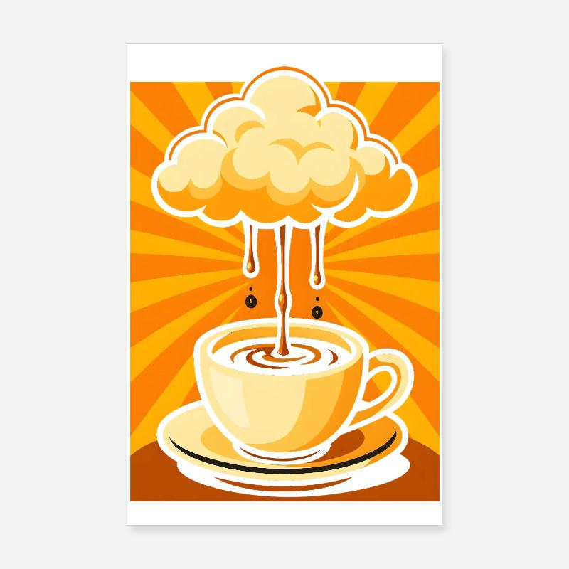 Surreal Cloud Coffee Burst Poster 8" x 12" (20x30 cm)