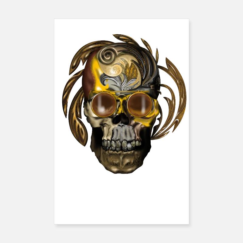 Golden Skull Baroque Ornament Poster 8" x 12" (20x30 cm)