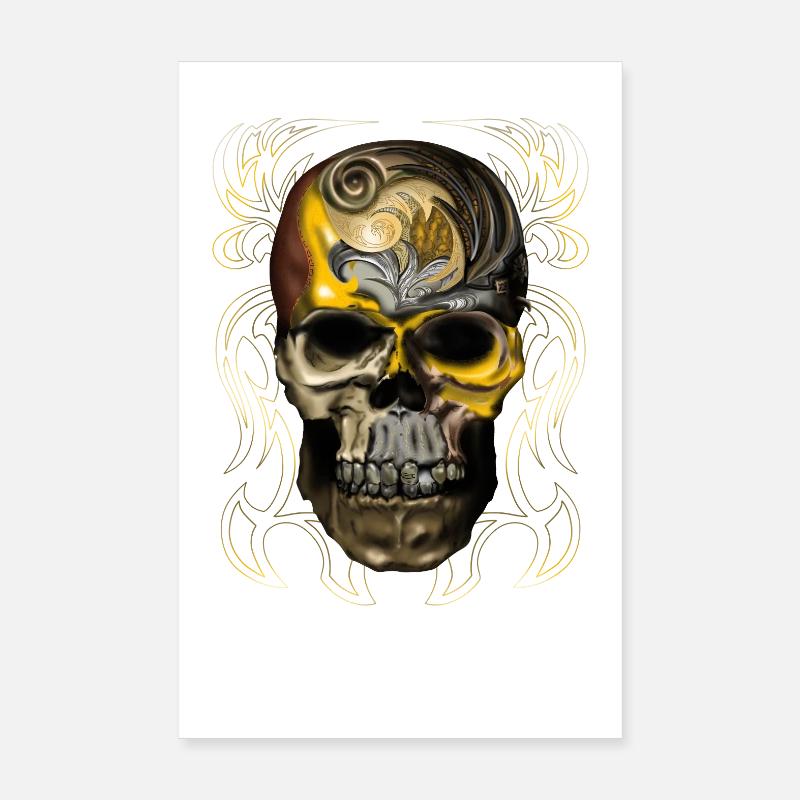 Ornement de crâne doré Poster 20 x 30 cm