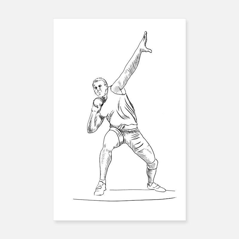 Lancer du poids Poster 20 x 30 cm
