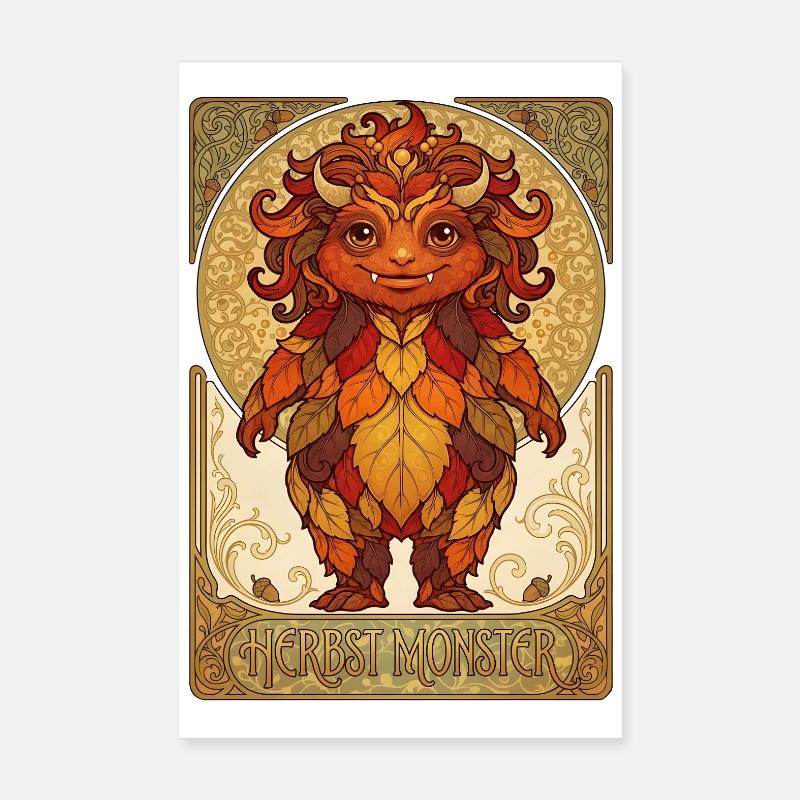 Monstres de feuillage d’automne Poster 20 x 30 cm