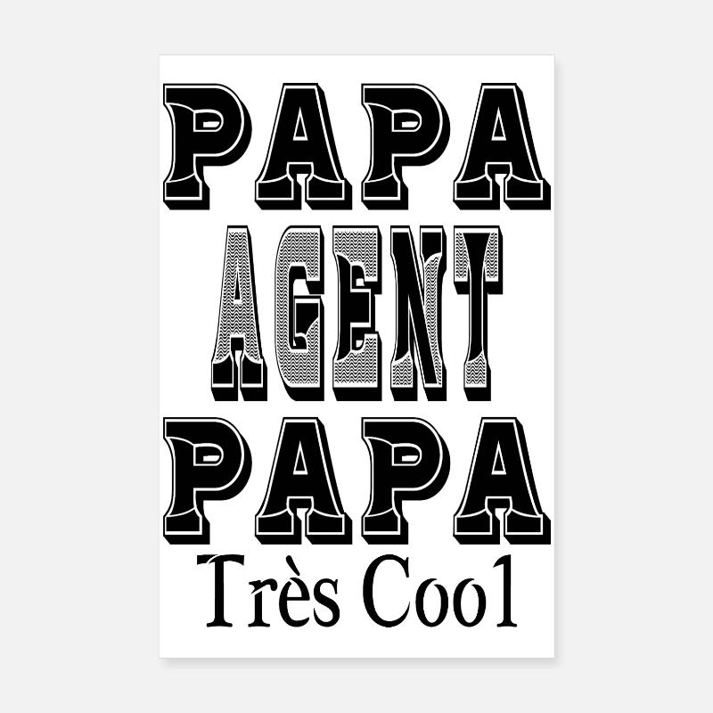 Papa Agent Papa Très Cool Poster 20 x 30 cm