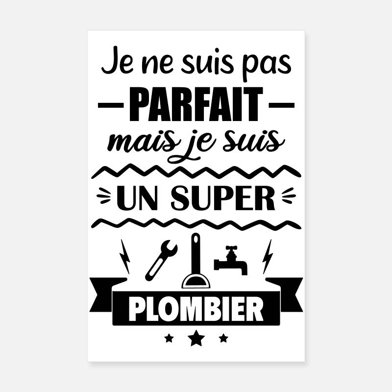 Pas parfait mais super plombier Poster 20 x 30 cm