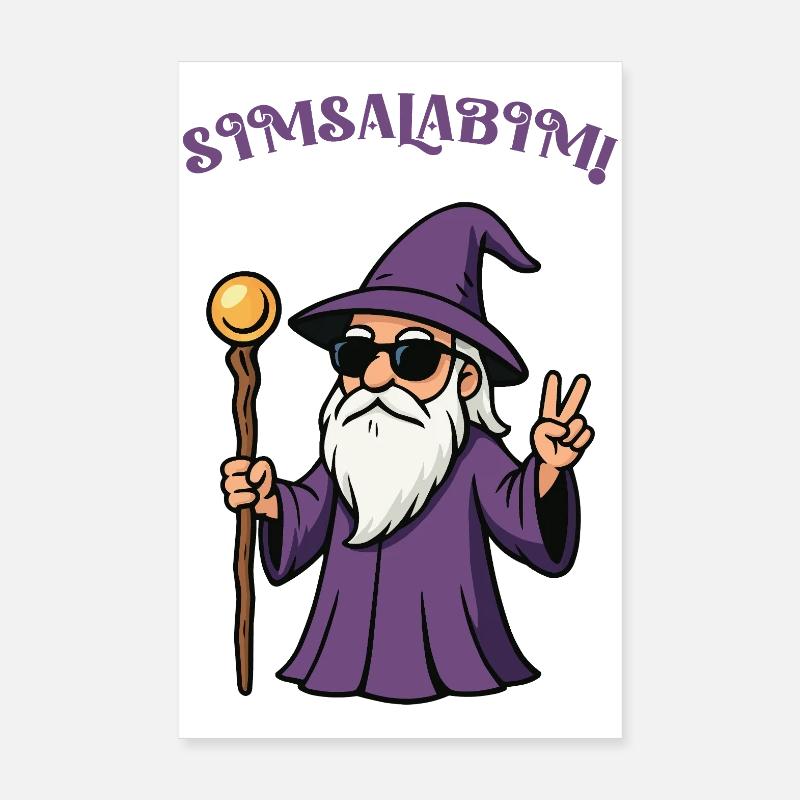 Lila Zauberer Peacezeichen Poster 20x30 cm