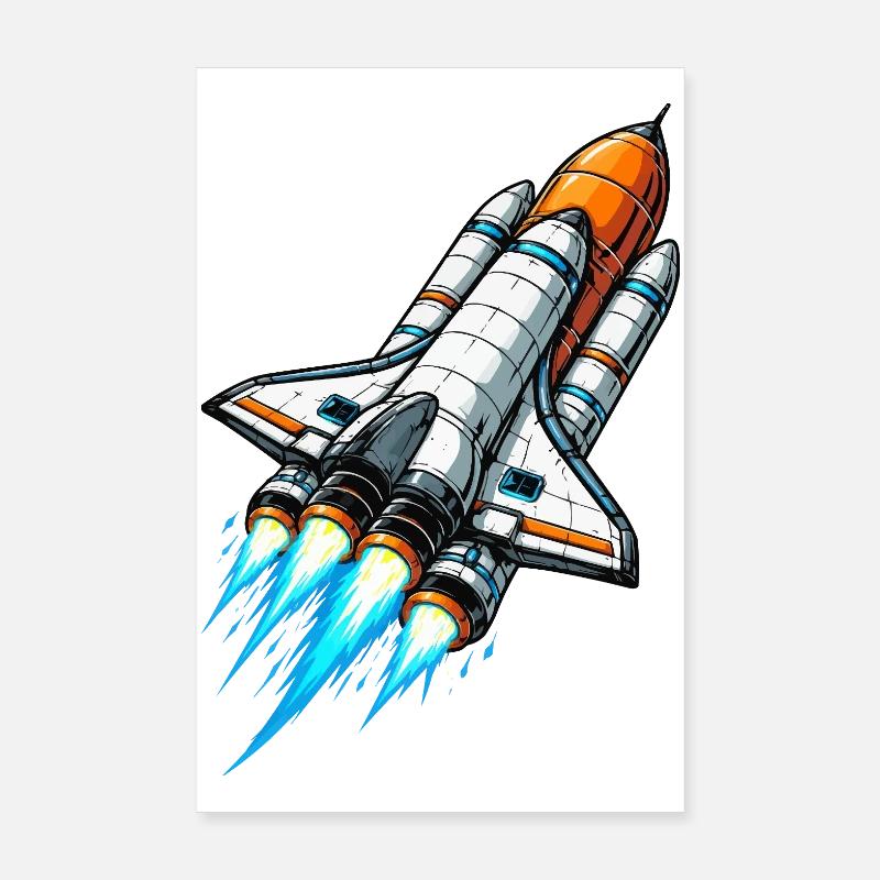 Spaceship Space Rocket Poster 8" x 12" (20x30 cm)