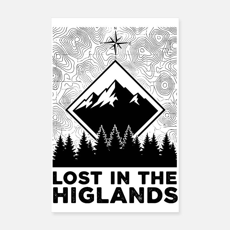 Perdu dans les Highlands Poster 20 x 30 cm