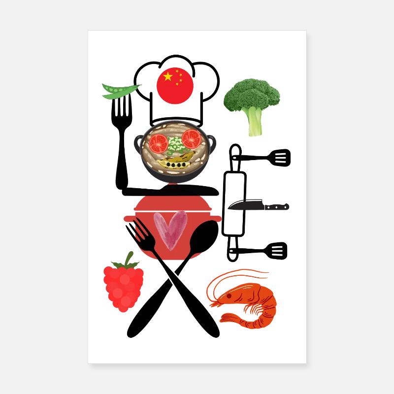 China Kitchen Collage Poster 20x30 cm