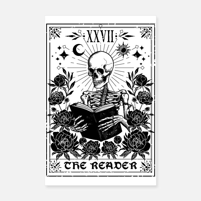 The Skeleton Reader Mystical Tarot  Poster 8" x 12" (20x30 cm)