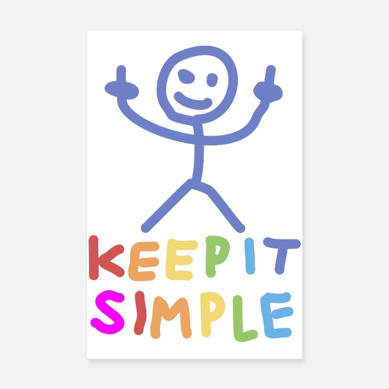 Strichmännchen Mittelfinger Poster 20x30 cm