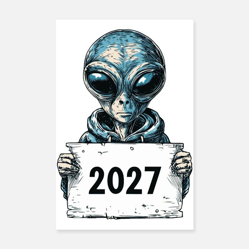 Extraterrestre cool en sweat à capuche Poster 20 x 30 cm