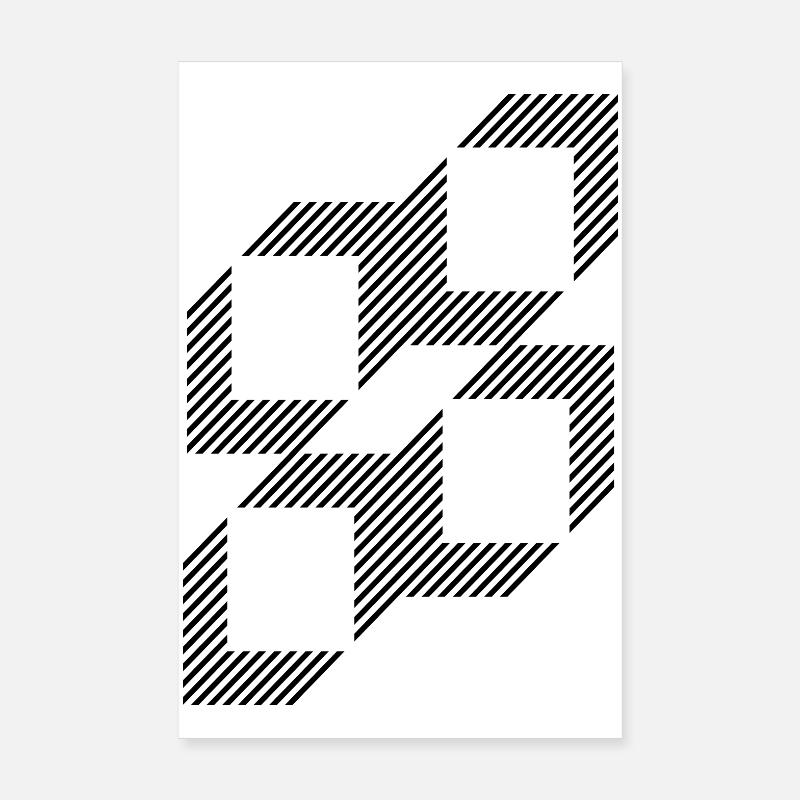 Conception des carrés à partir de lignes Poster 20 x 30 cm