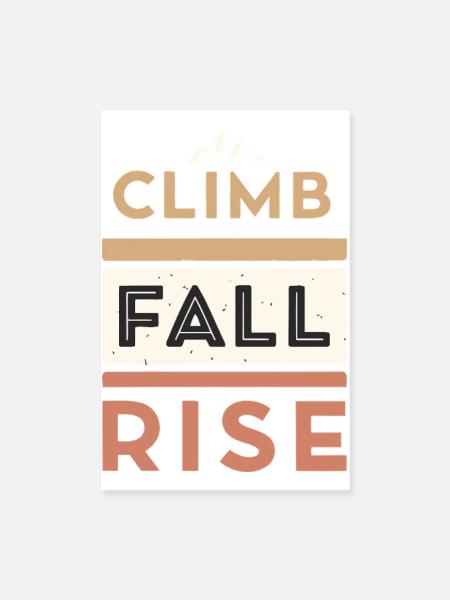 Bergaufstieg, Fall- und Aufstieg - Poster 20x30 cm - Weiß - Vorne