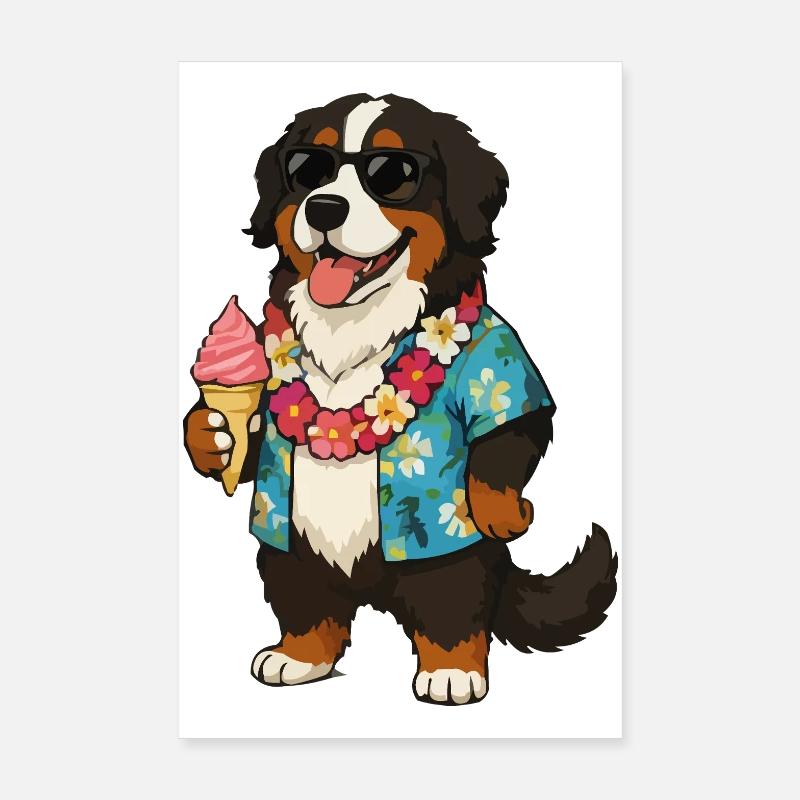 Hawaiianischer Hund mit Eis Poster 8" x 12" (20x30 cm)