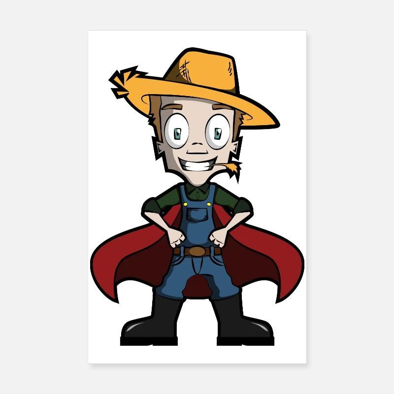 Lachender Bauer Poster 20x30 cm
