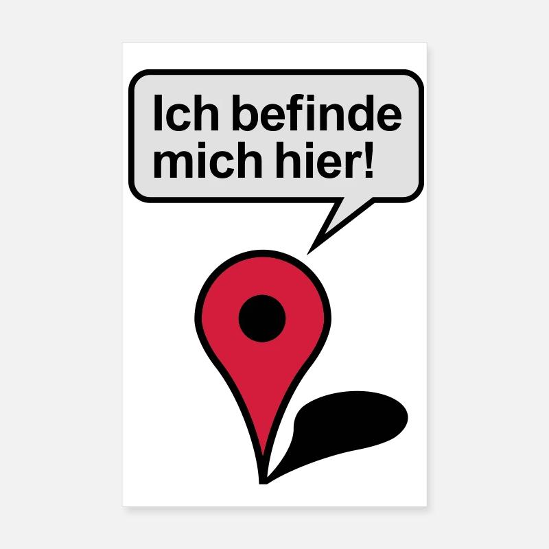 Ich befinde mich hier Google Maps Poster 20x30 cm
