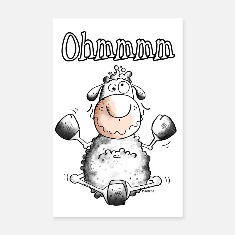 Ohmmmm Schaf - Schafe - Poster 20x30 cm - Weiß