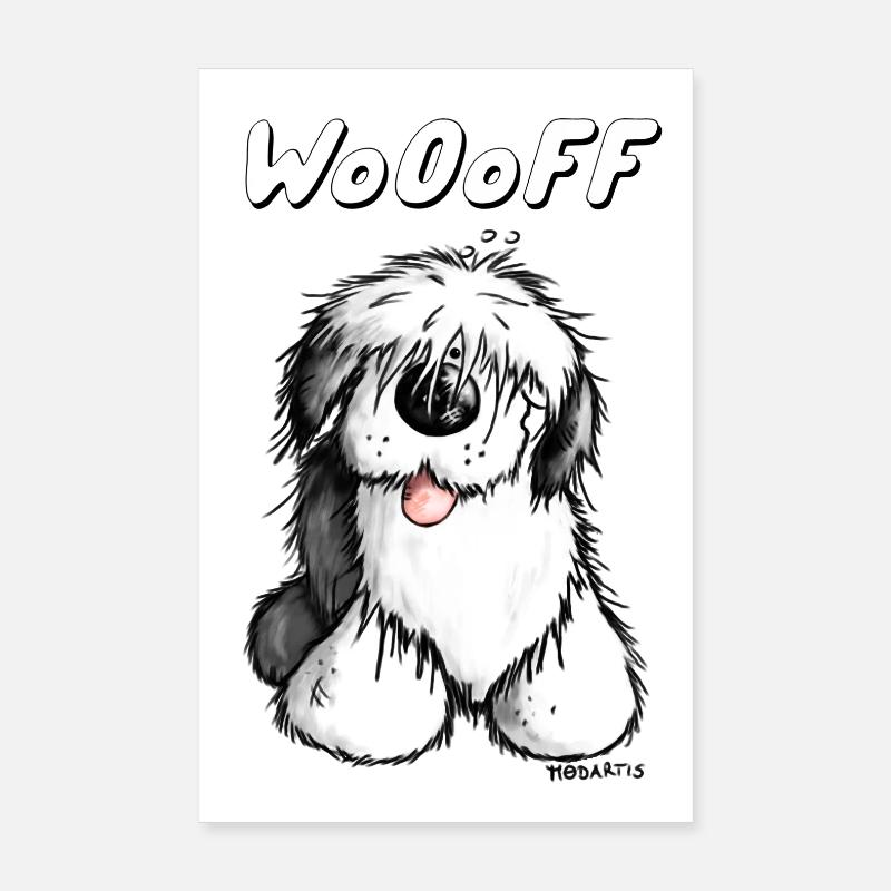 Woooff Bobtail Poster 20x30 cm