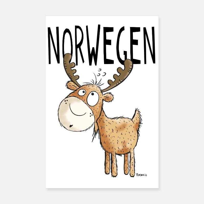 Elch aus Norwegen - Elche - Hirsch - Geschenk Poster 20x30 cm