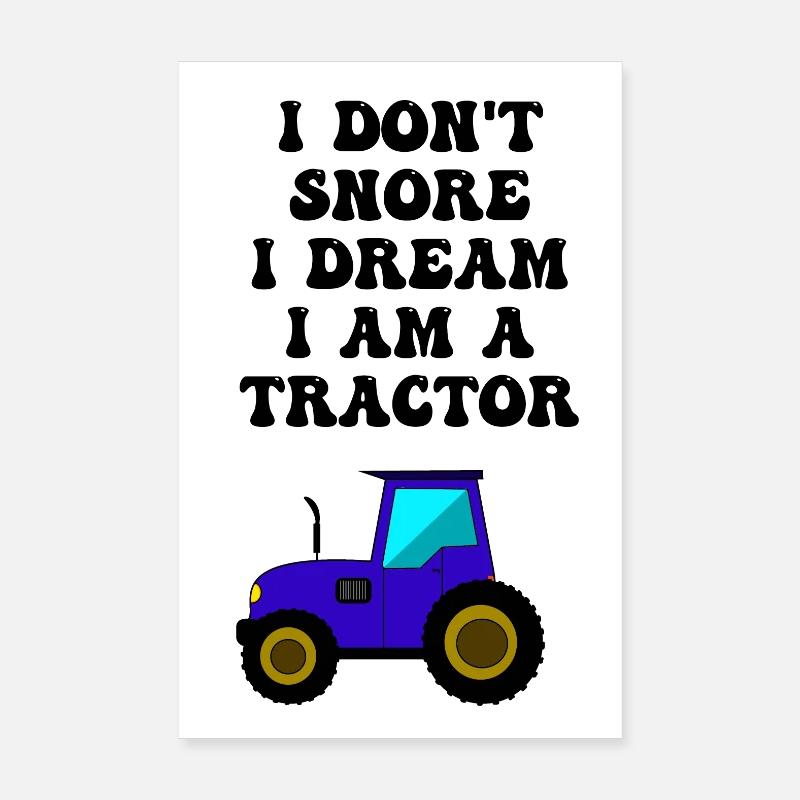 tractor snoring Poster 8" x 12" (20x30 cm)