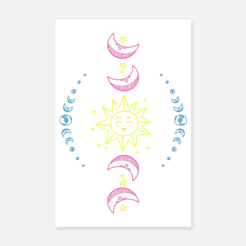 Soleil Lune et Terre Poster 20 x 30 cm