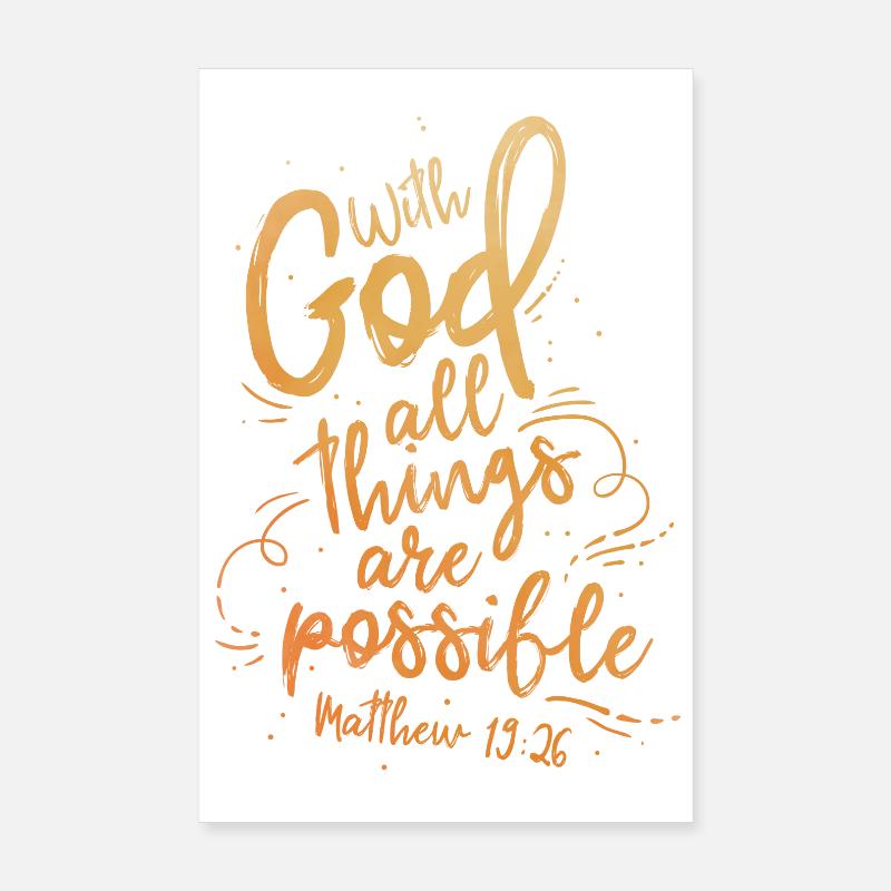 Avec Dieu, tout est possible Poster 20 x 30 cm