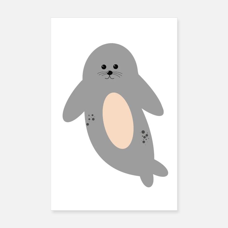 Süße Robbe Poster 20x30 cm