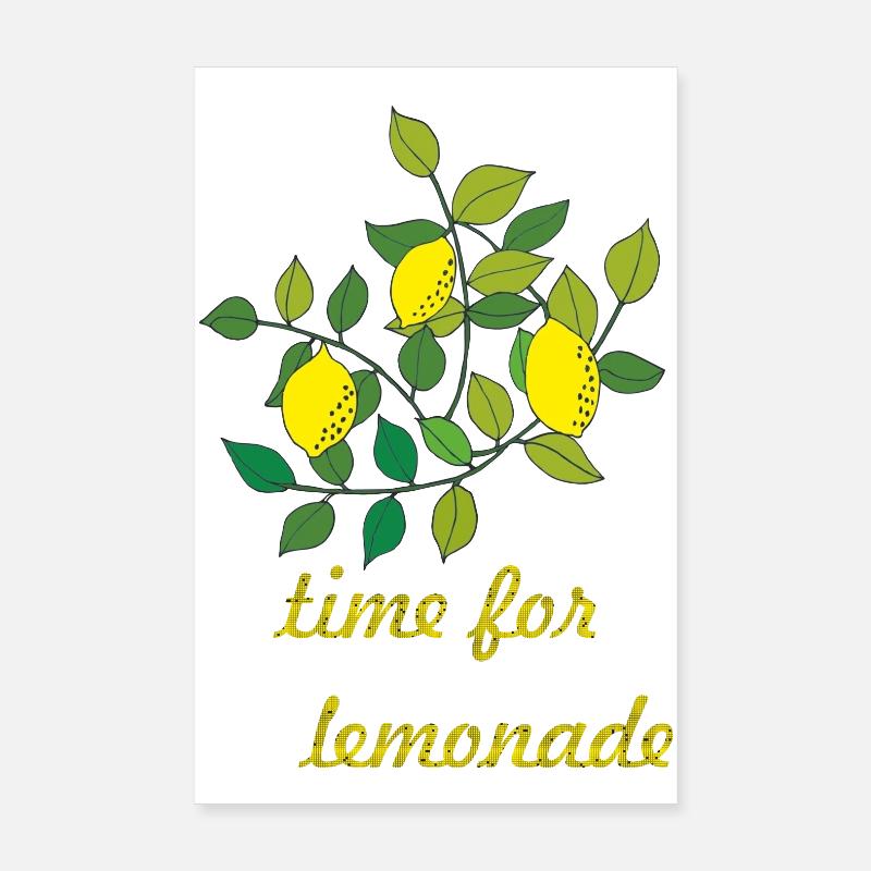 time for lemonade zitronen - Poster 20x30 cm - Weiß