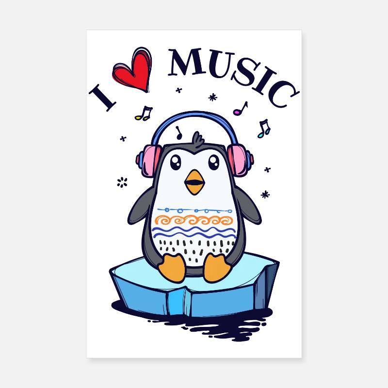 Seevogel Cool Herz PinguinTier Statement Poster 20x30 cm
