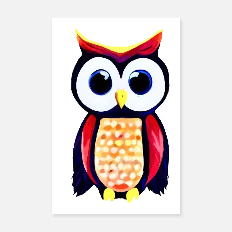 Owl with big curious eyes Poster 8" x 12" (20x30 cm)