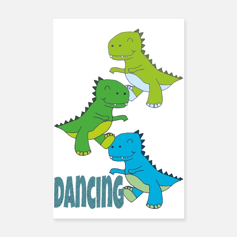 dinos dancing Poster 20x30 cm