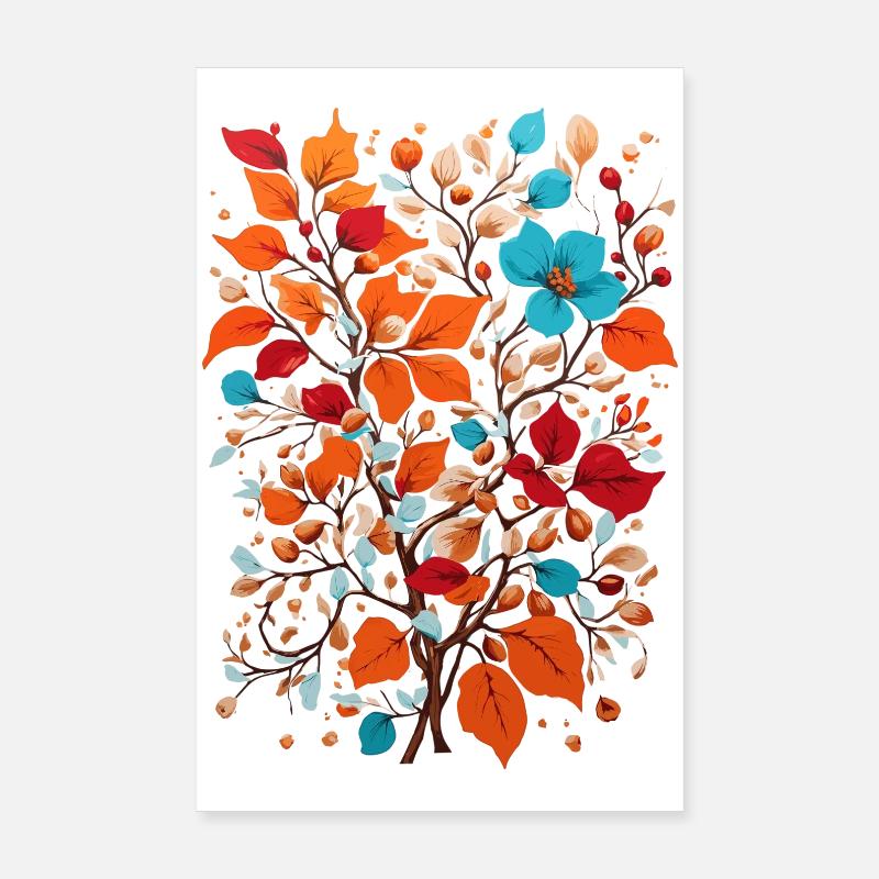 Flowers with nuts Poster 8" x 12" (20x30 cm)
